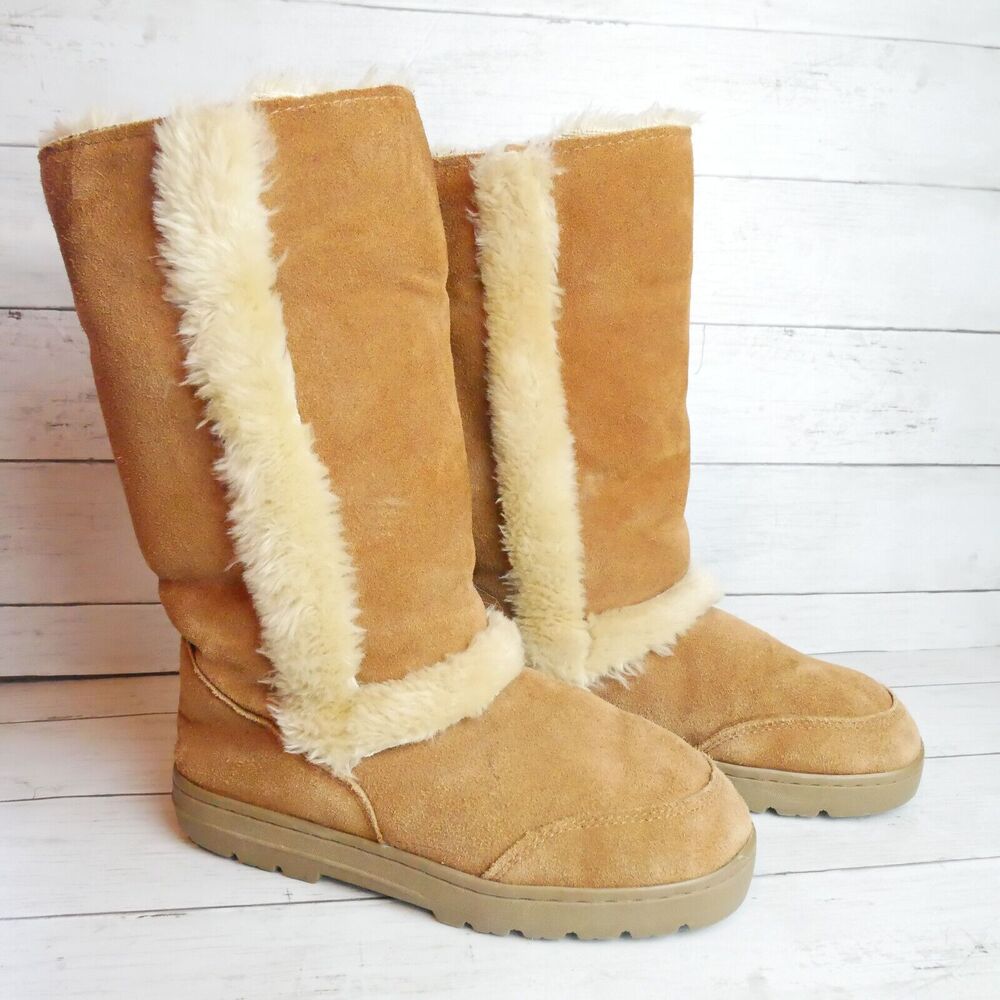 Style & Co Witty Womens Size 8M Tan Leather Round Toe Snow Boots
